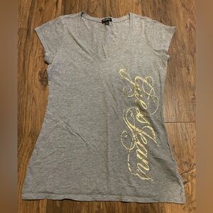 Guess Jeans gold V neck T shirt